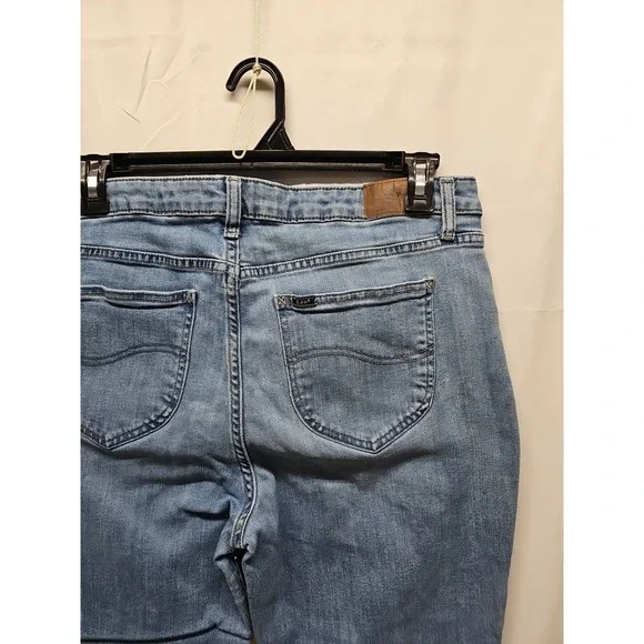 Lee Women's Blue Straight Leg Relaxed Fit Denim Jeans Mid Rise Size 12 36 X 29 - Picture 16 of 16